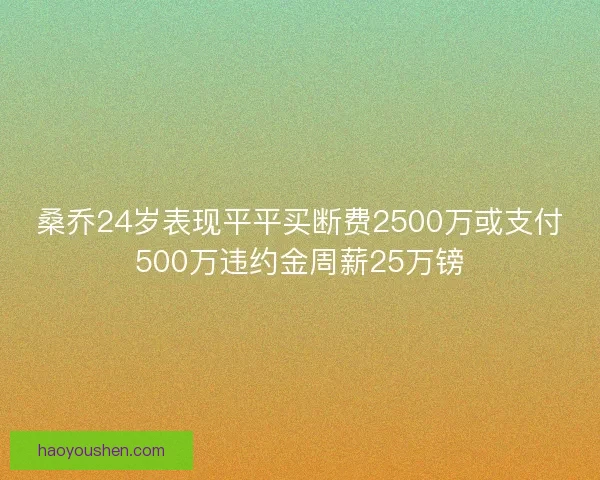 桑乔24岁表现平平买断费2500万或支付500万违约金周薪25万镑