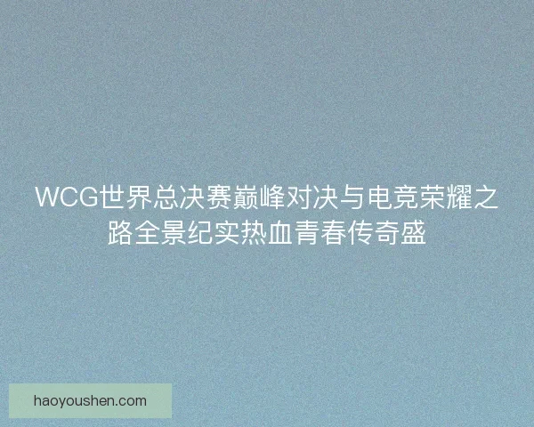 WCG世界总决赛巅峰对决与电竞荣耀之路全景纪实热血青春传奇盛
